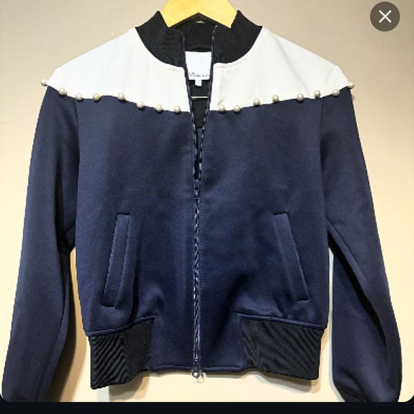 3.1 PHILLIP LIM Color Block Track Jacket w/ Pearlescent Trim - Picture 3 of 10